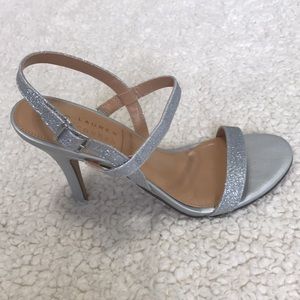Silver heels size 8